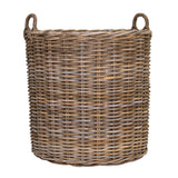 Oxford óriás natúr rattan kosár kaspó két fonott fogantyúval, 80 cm