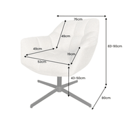 Bézs színű, forgatható design fotel.