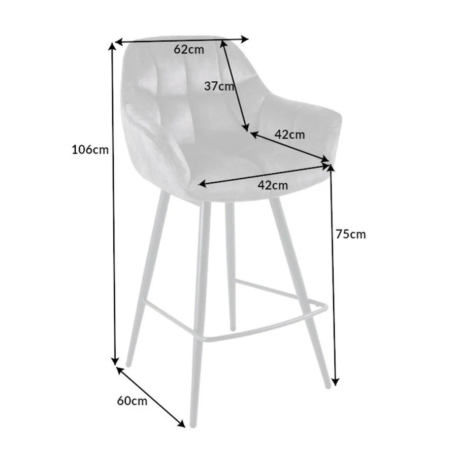 Szürke bársony design bárszék.