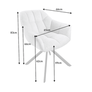 Világosszürke színű, 180 fokban forgatható, design szék.