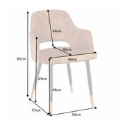 Mustársárga színű bársonnyal kárpitozott, design étkezőszék.