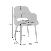 Sötétszürke színű bársonnyal kárpitozott, design étkezőszék.