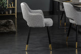 Strukturált szövettel kárpitozott, design étkezőszék.
