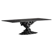 fekete mangófa design asztal lépcsőzetes talpszerkezettel