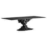 fekete mangófa design asztal lépcsőzetes talpszerkezettel