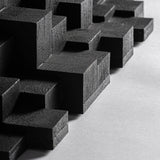 geometrikus mangófa talp részlet design étkezőasztalon