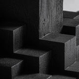 fekete mangófa design asztal központi oszloppal