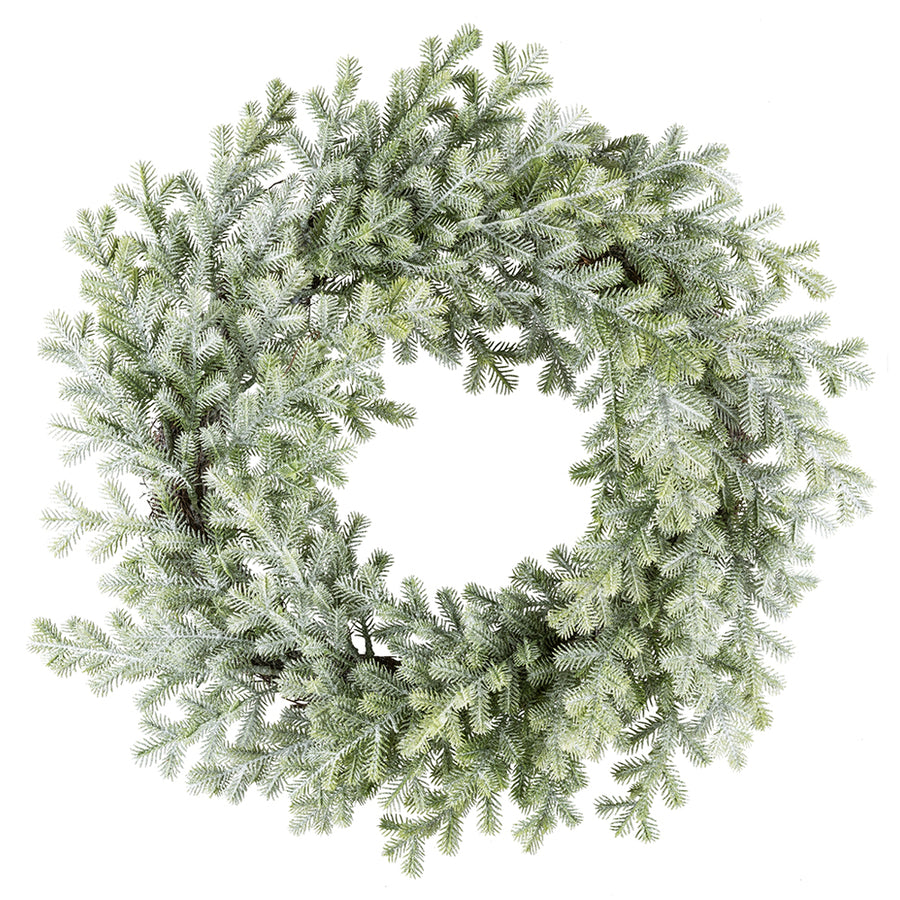 Deres felületű, karácsonyi mű fenyő koszorú.