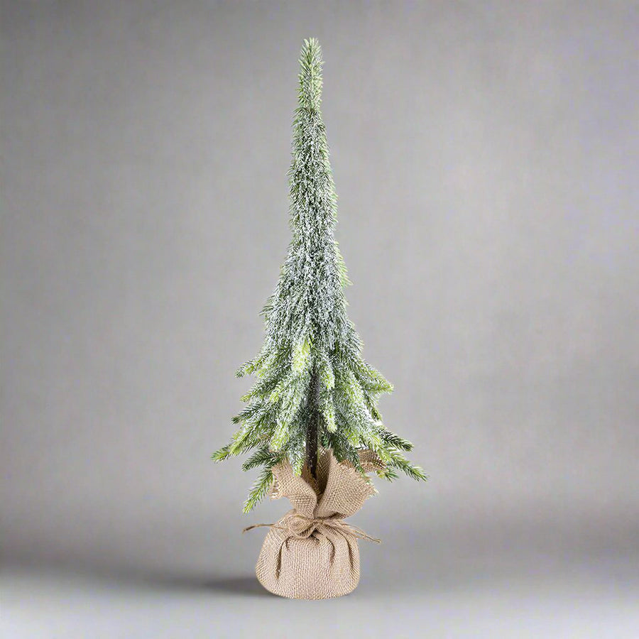 Jeges felületű, műfenyő dekoráció.