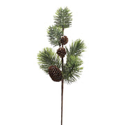 PINE zöld mű fenyő pick 40 cm deres hatású tobozokkal