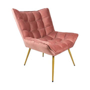 pink színű bársonyszövettel kárpitozott, dizájn fotel