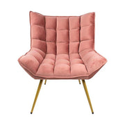 pink színű bársonyszövettel kárpitozott, dizájn fotel