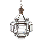 Vintage stílusú, bronzból készült, kézműves függeszték lámpa.