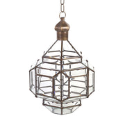 Vintage stílusú, bronzból készült, kézműves függeszték lámpa.