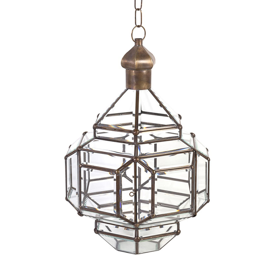 Vintage stílusú, bronzból készült, kézműves függeszték lámpa.