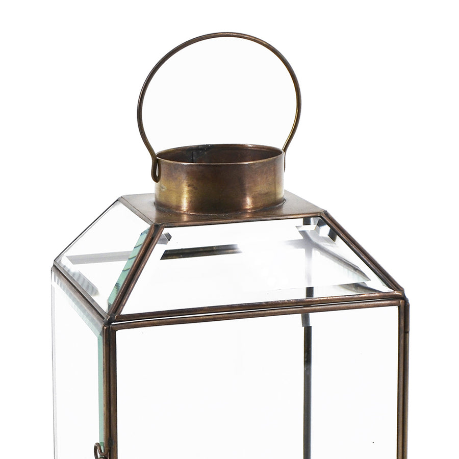 Vintage stílusú, bronzból készült, kézműves lámpás.