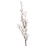 Krémszínű, virágzó, mű cseresznyefa ág.