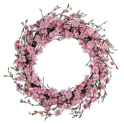 Rózsaszín, cseresznyevirág koszorú.