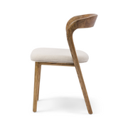 PUGLIA étkezőszék háromnegyedes nézetből világos kárpittal