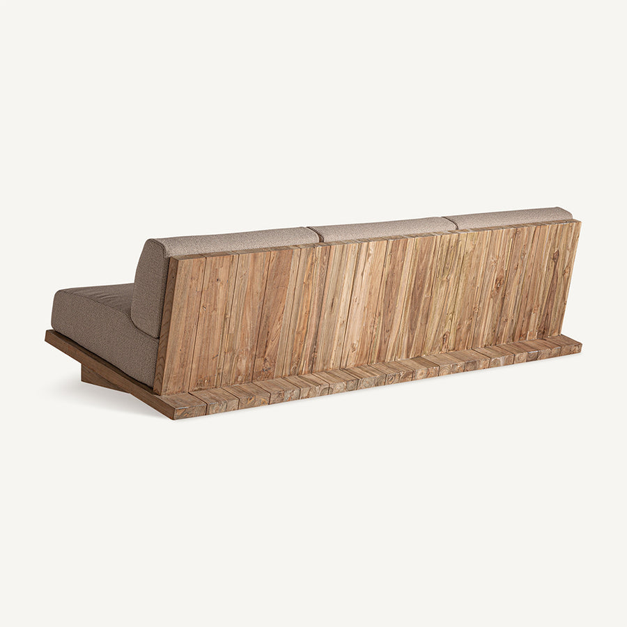 Kortárs teakfa kerti kanapé.