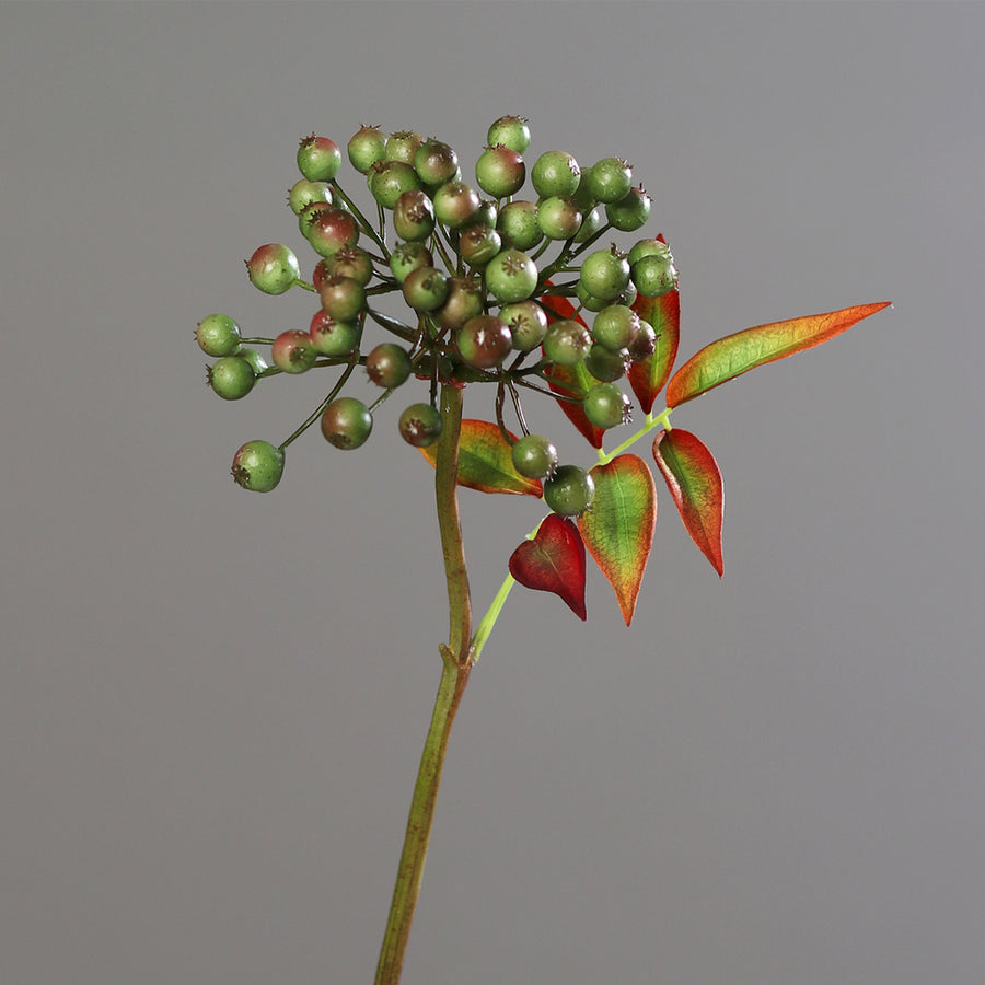 Őszi hangulatú, zöld mű tűztövis dekoráció 62 cm