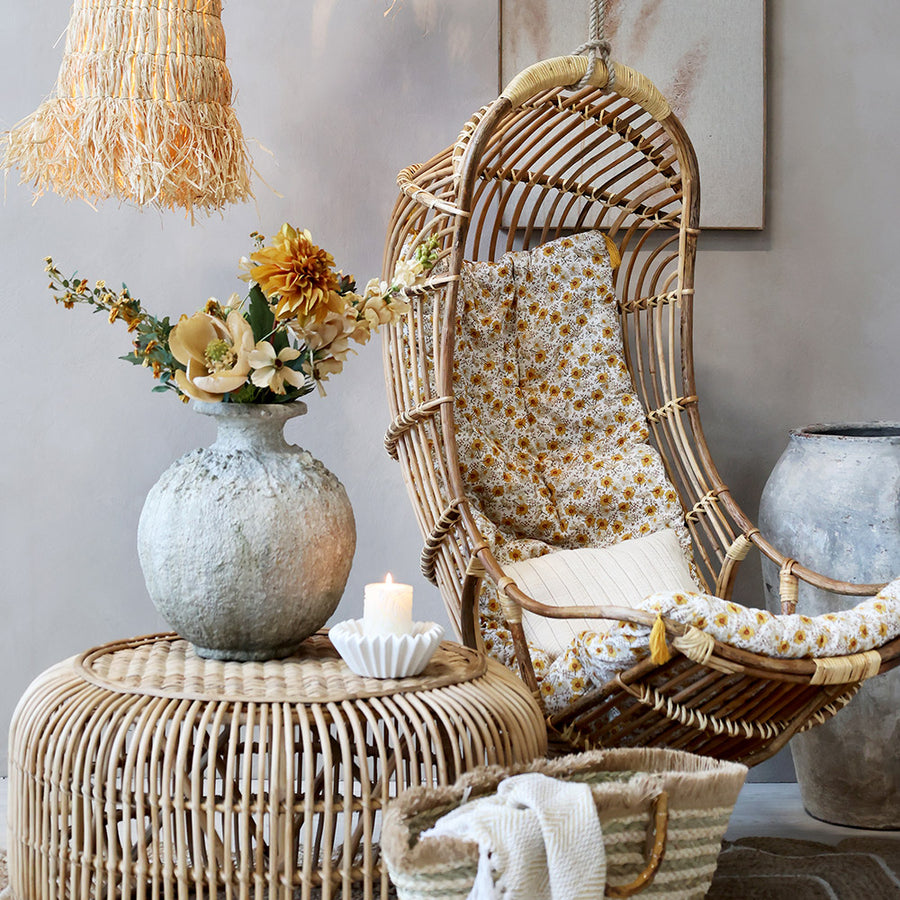 OLD FRENCH natúr rattan függőfotel 117 cm