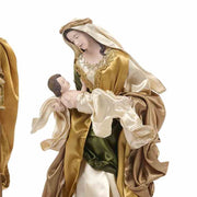 Goodwill Szűzanya figura karjában a kis Jézussal arany és mélyzöld ruházatban