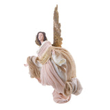 RELIGION függeszthető angyal figura bézs textilruházattal oldalnézetből