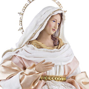 Sacred térdeplő Szűzanya figura fehér fátyollal és aranyszínű glóriával