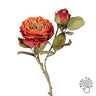ROSE fáradt narancs mű rózsa 33 cm, szárított hatású Real Touch dekorációs virág bimbóval