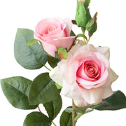 ROSE halvány pink dekorációs mű rózsa közeli képe részletgazdag szirom- és levélkidolgozással