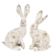 Antikolt felületű, bézsszínű húsvéti nyuszi figura.