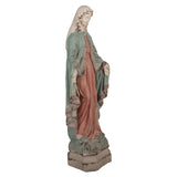 SACRED Madonna szobor vintage stílusú Mária figura oldalnézetből
