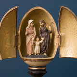 SACRED Szent Család részlet nyitható tojás formában arany belső felülettel