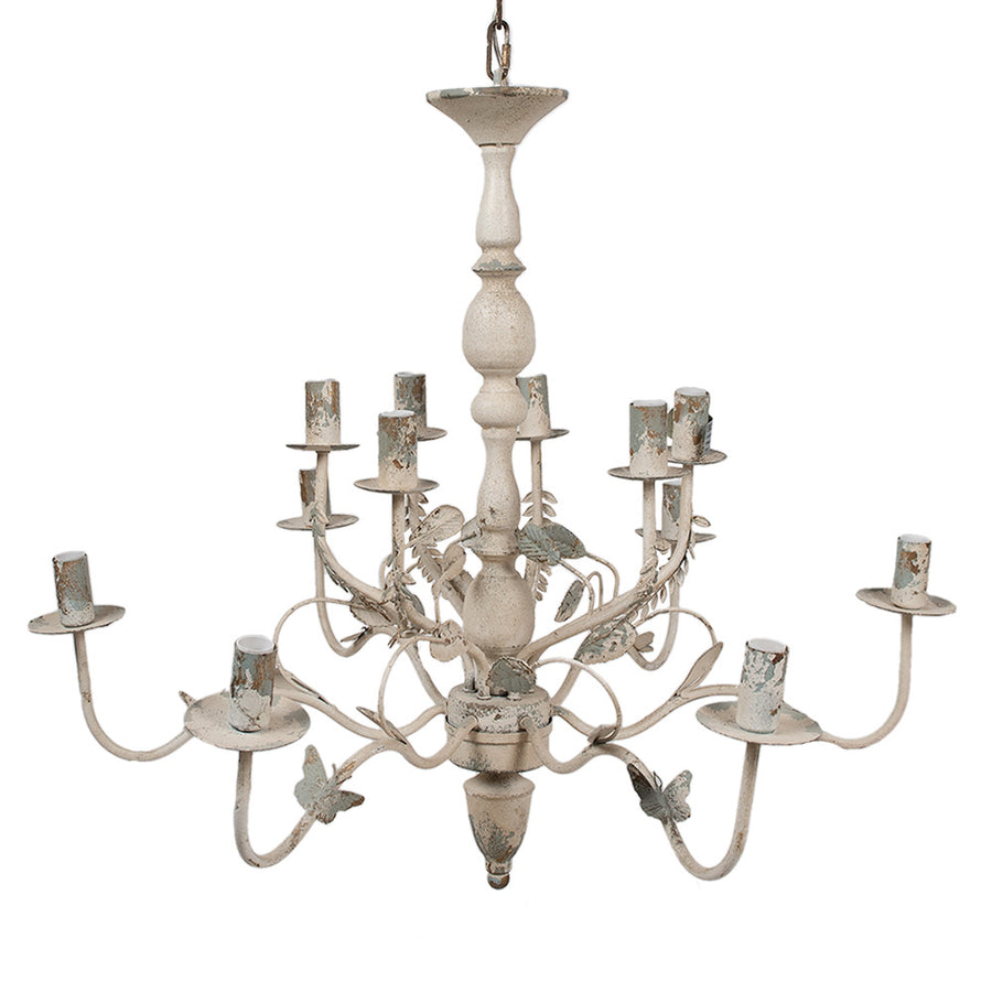 Shabby Light bézs fém csillár 12 karú antikolt kivitelben