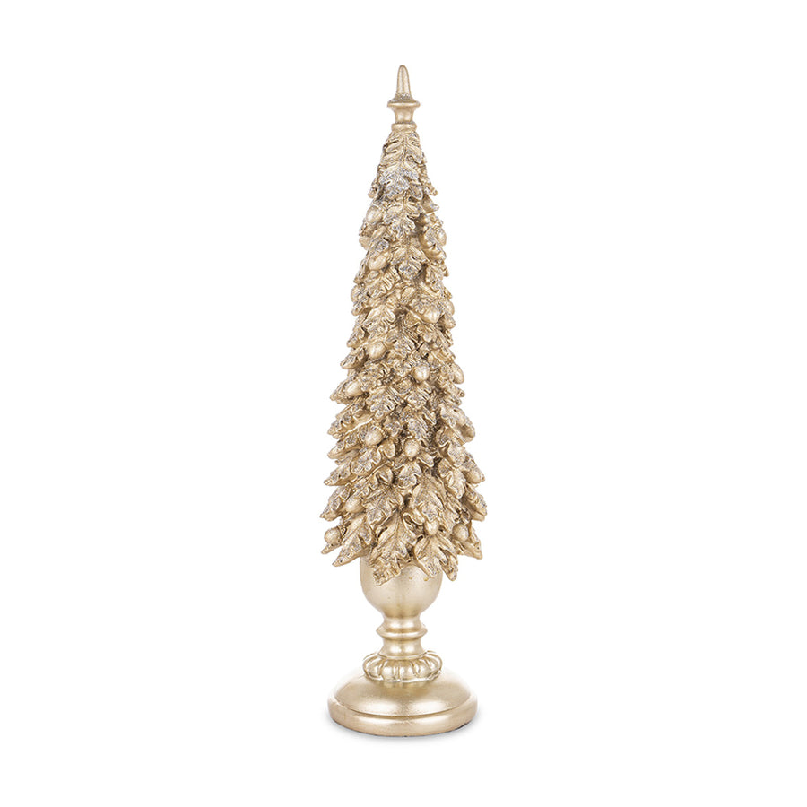 Aranyszínű, karácsonyi dekorációs fenyő kúp.