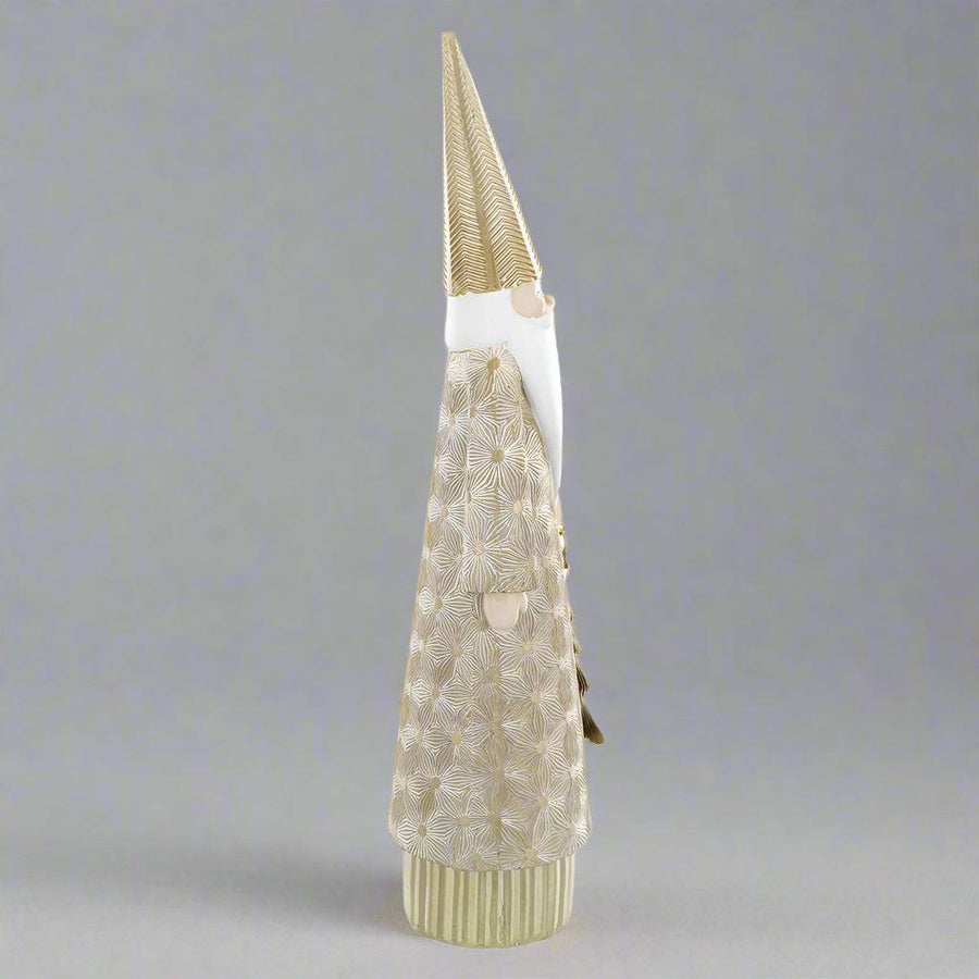 SHINY kollekció arany Mikulás szobor, kezében arany karácsonyfával.