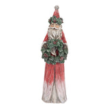 Spirit of the Forest piros Télapó figura 24 cm fenyőkoszorúval elölnézetben