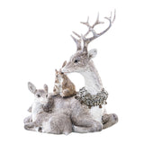Szürke karácsonyi szarvas család dekoráció – 18 cm