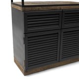 Loft könyvespolc alsó tároló részlete fekete ajtókkal