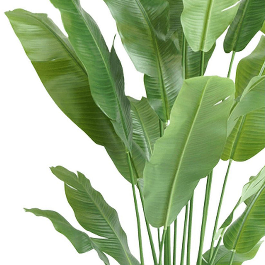 Elegáns, élethű strelitzia Nicolai műnövény nagy, banánlevél-szerű levelekkel