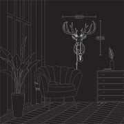 Barna színű, szarvas figurás, kortárs stílusú, dizájn falilámpa.