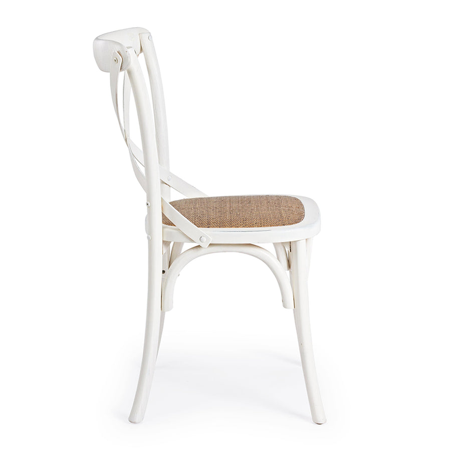 CROSS fehér szilfa-rattan étkezőszék