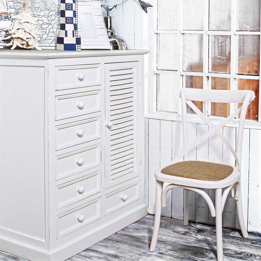 CROSS fehér szilfa-rattan étkezőszék