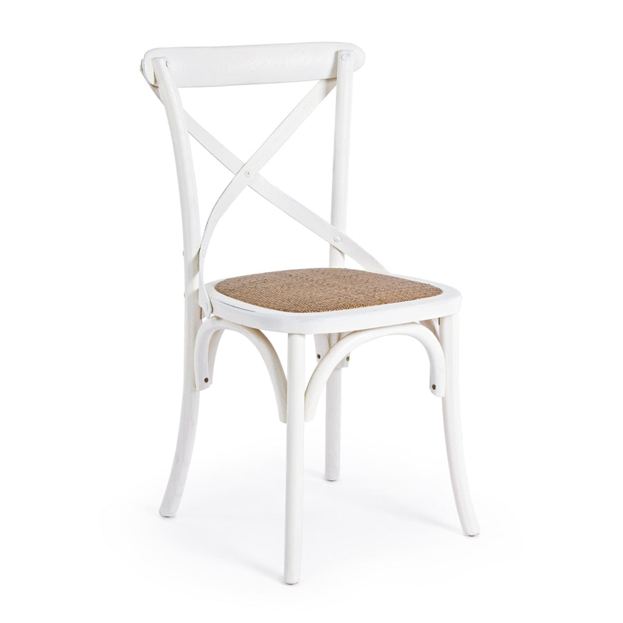 CROSS fehér szilfa-rattan étkezőszék