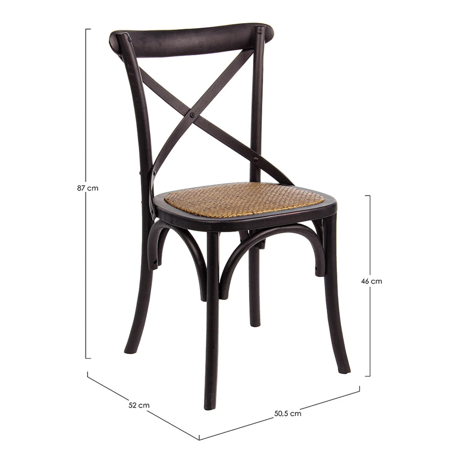 Fekete színű, thonet jelleg étkezőszék.
