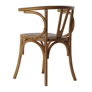 Barna színű, karfás kialakítású, thonet jellegű étkezőszék.