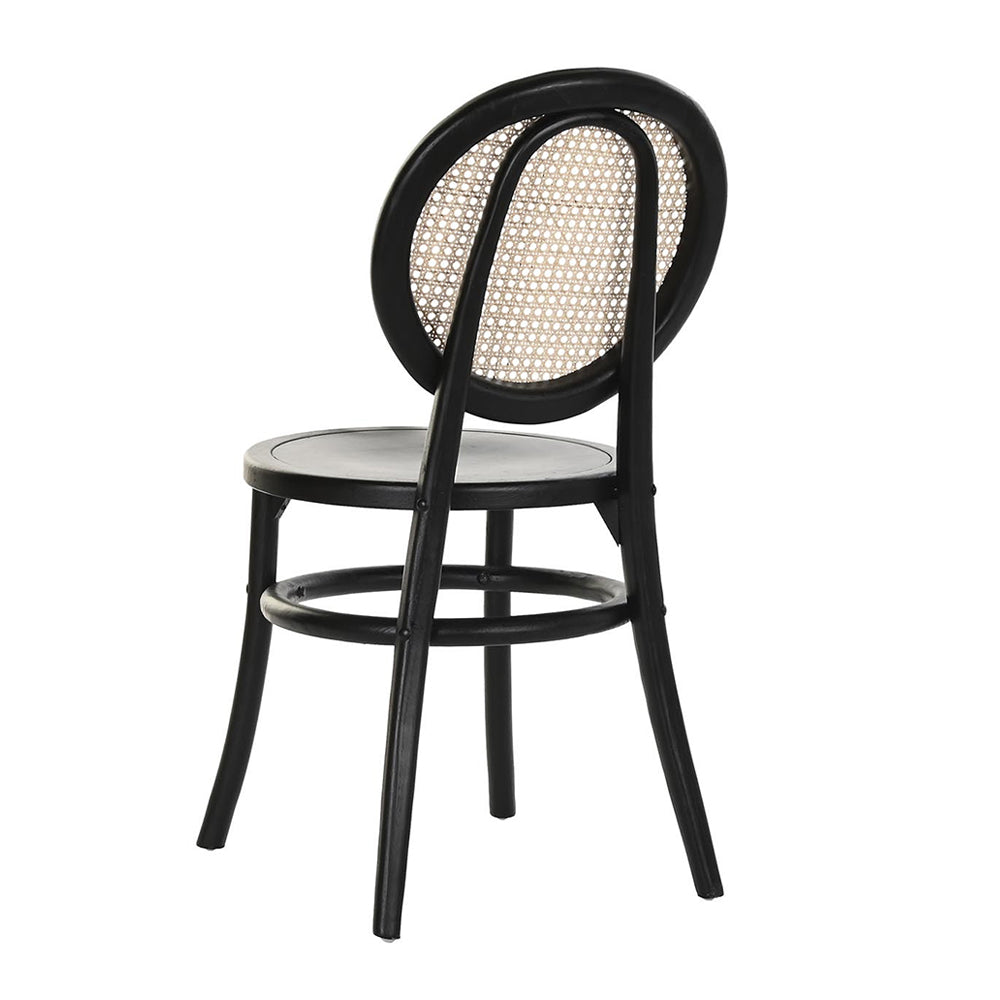 Fekete színű, thonet jellegű bisztrószék.