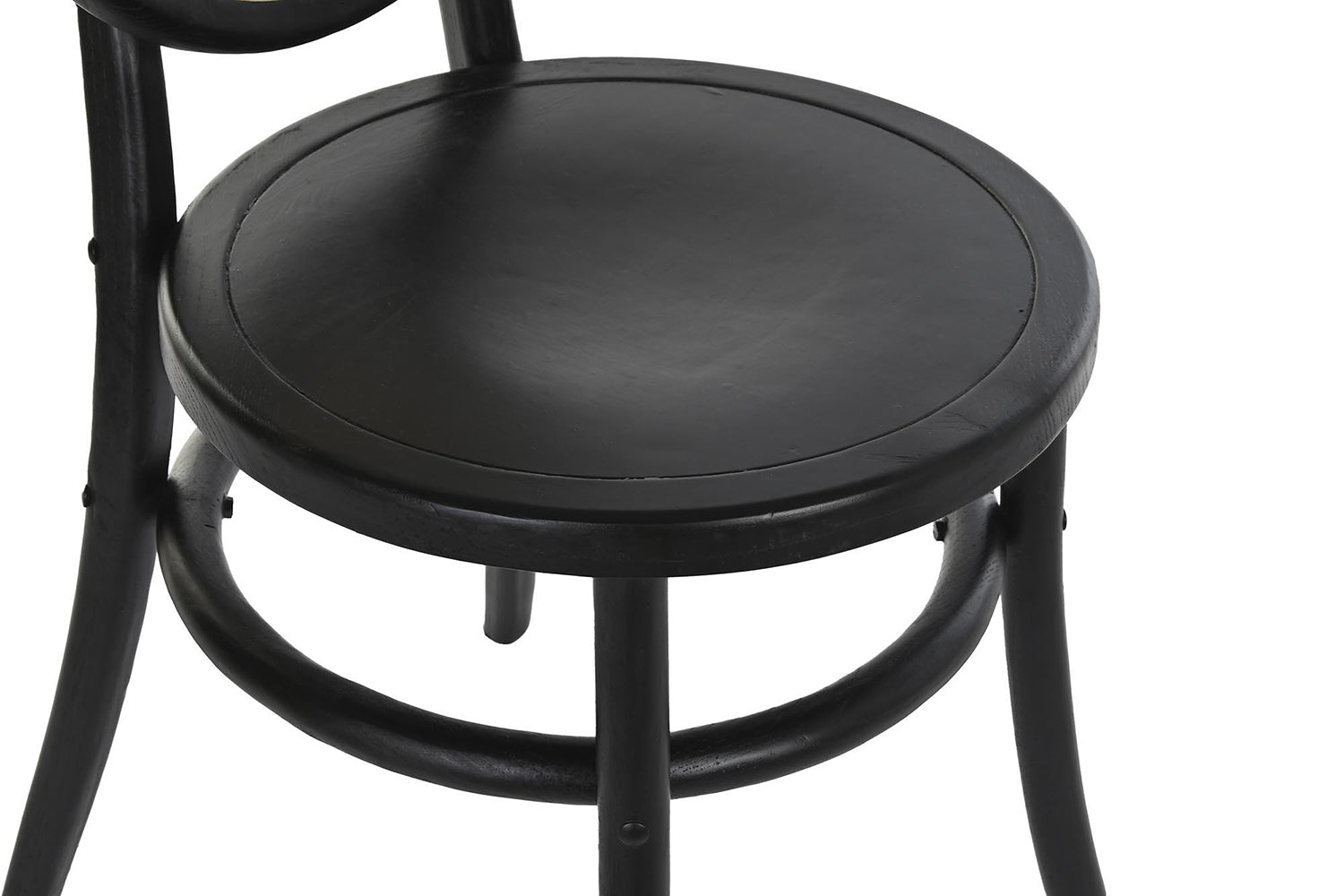Fekete színű, thonet jellegű bisztrószék.