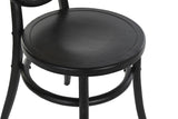Fekete színű, thonet jellegű bisztrószék.